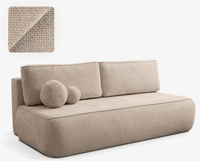 Sofa z Funkcją Spania ARVETO Beżowa Szenil Nowoczesna