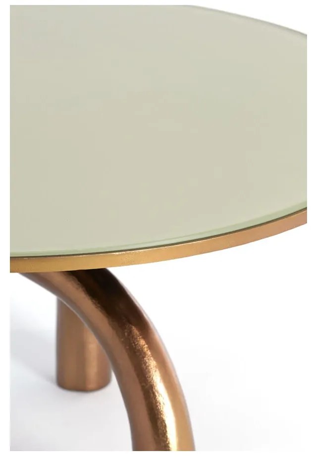 Szklany okrągły stolik w kolorze brązu i beżu ø 76 cm Mello – Light &amp; Living