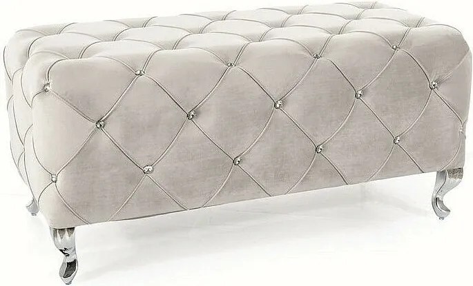 Ławka HESTIA VELVET jasnoszara