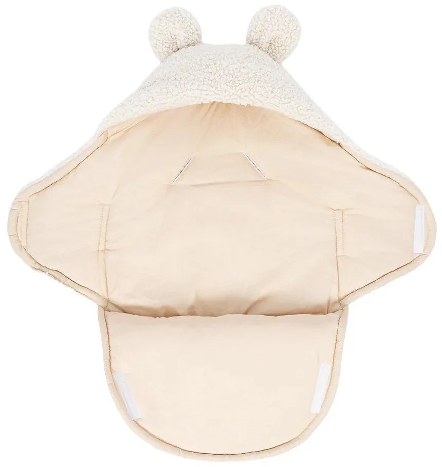 Kremowy rożek niemowlęcy z materiału sherpa 45x80 cm – Meowbaby