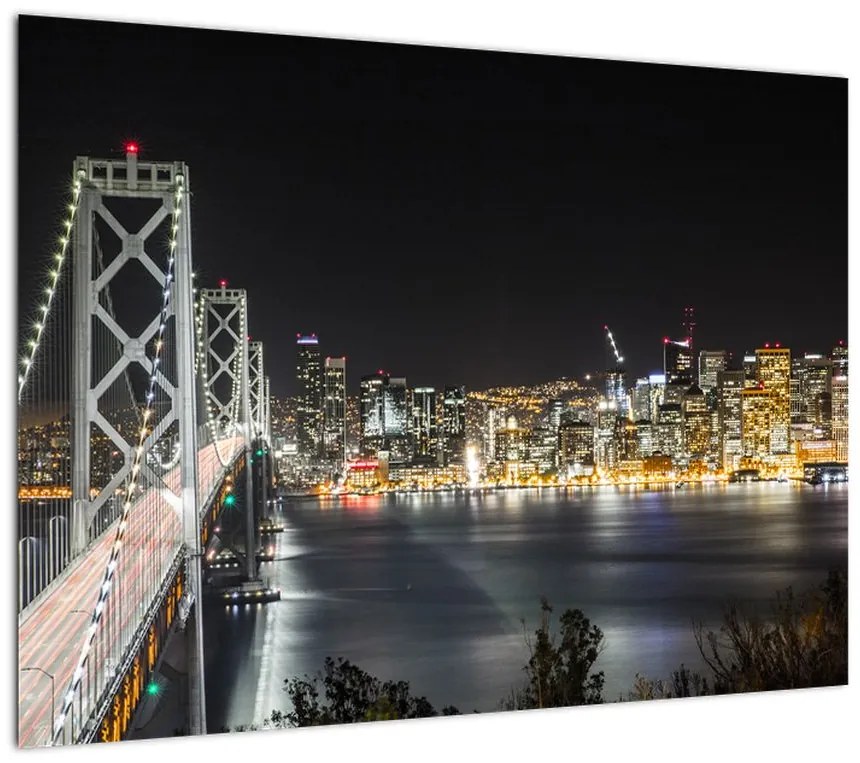 Obraz na szkle - Brooklyn Bridges i Nowy Jork (70x50 cm)
