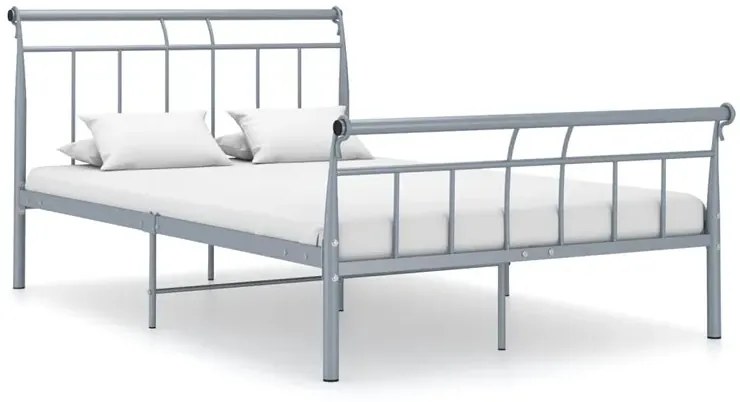 Szare metalowe łóżko dwuosobowe 140x200 cm - Ventano