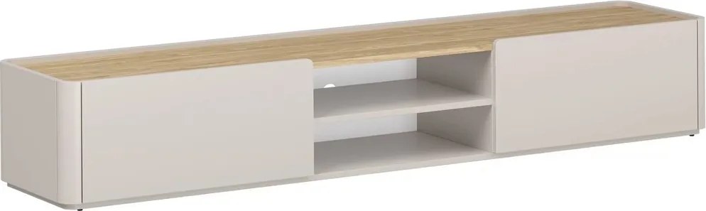 Szafka RTV Elivo 220 cm z szufladą - kaszmir / dąb olejowany