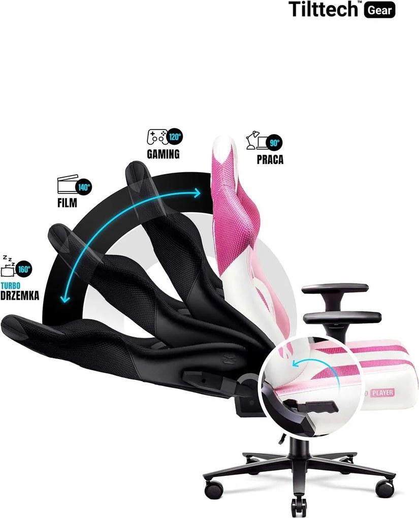 Fotel gamingowy Diablo X-Player 2.0 Normal Size Marshmallow Pink