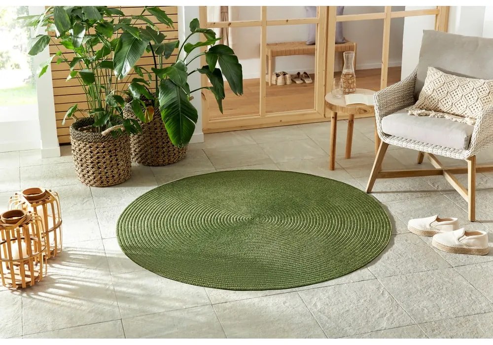 Zielony okrągły dywan odpowiedni na zewnątrz ø 200 cm – NORTHRUGS