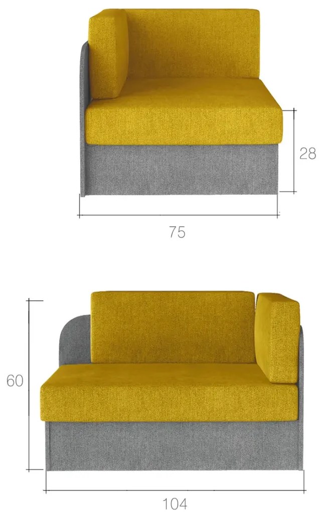 Sofa rozkładana z funkcją spania ROSA szara/niebieska ELTAP