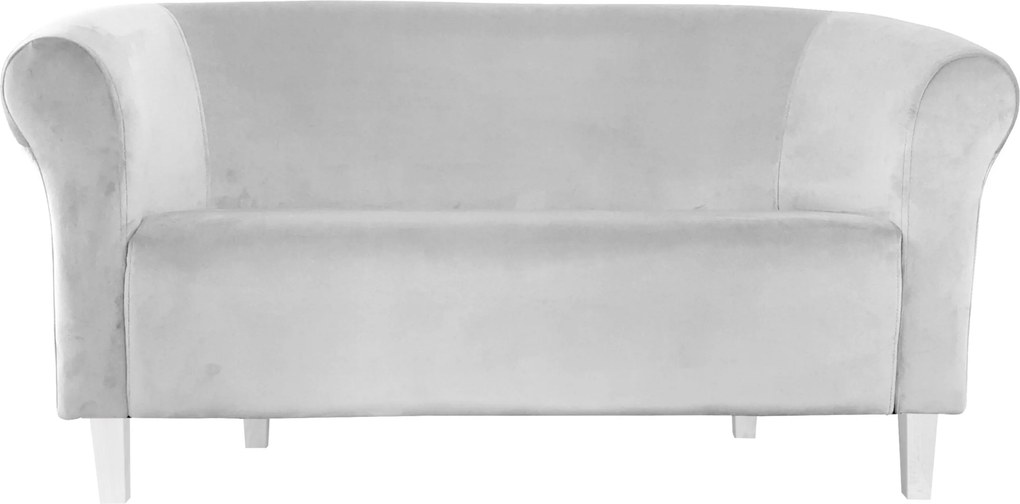 Sofa Milo tkanina Welur wygodna sofa tapicerowana do salonu i poczekalni : Kolor nogi - Biała, Kolor tkaniny - VELVET - MG39, Typ tkaniny - Velvet, Wysokość nogi - 15 cm