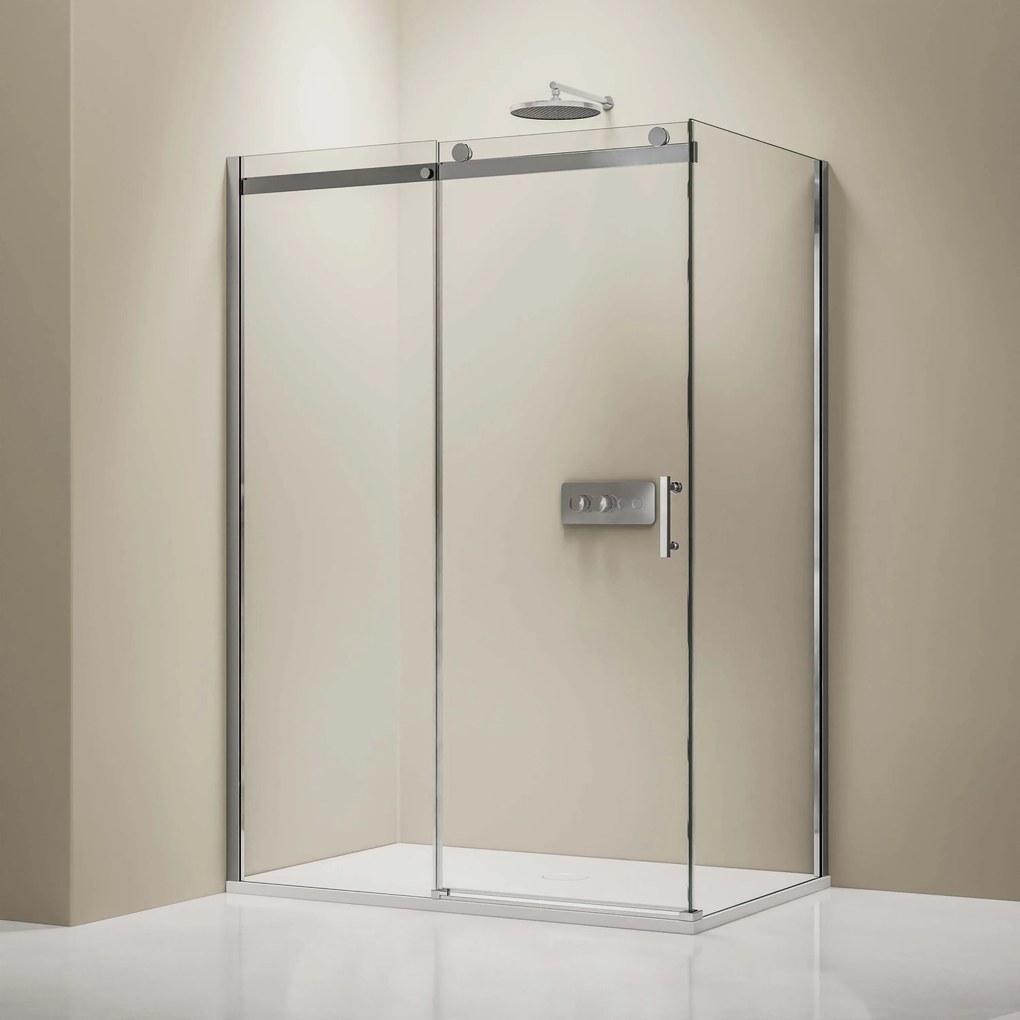 Kabina prysznicowa z drzwiami przesuwnymi EX8068 mm Nano prawdziwe szkło - 90 x 120 x 195 cm - Możliwość wyboru montażu