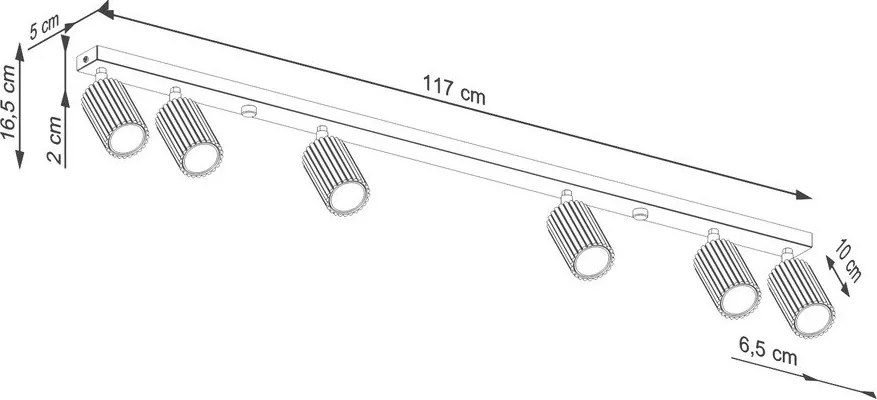 Szarobrązowa metalowa lampa punktowa 6,5x117 cm Gleam – Sollux