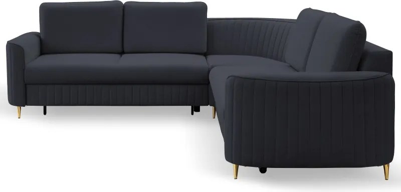 Narożnik LAREN nowoczesna sofa z funkcją spania pojemnik na pościel lewa strona CASTEL 79 251x251x85 cm
