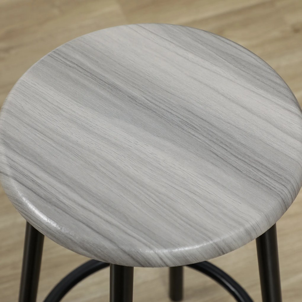 HOMCOM Kompletny zestaw barowy, 5-częściowy, stół i 4 hokery, styl industrialny, kompaktowy, rustykalny