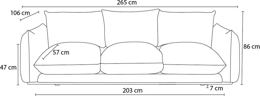 Kremowa sofa 265 cm Ernest – Bobochic Paris