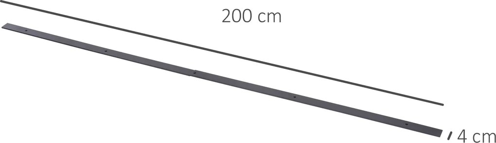 HOMCOM Kompletny zestaw okuć do drzwi przesuwnych, metal, 200 cm, max. 100 kg, Brązowy