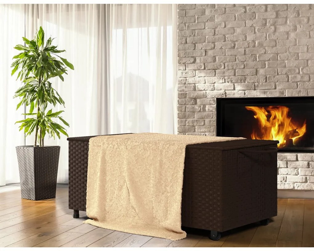 Polirattanowy pojemnik na schowek RICCO, 122x56x61cm, brązowa Casaria