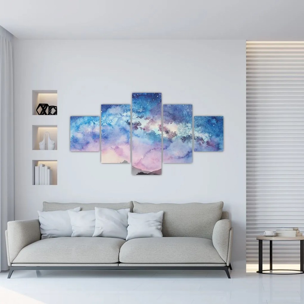Obraz - Droga Mleczna, akwarela (125x70 cm)