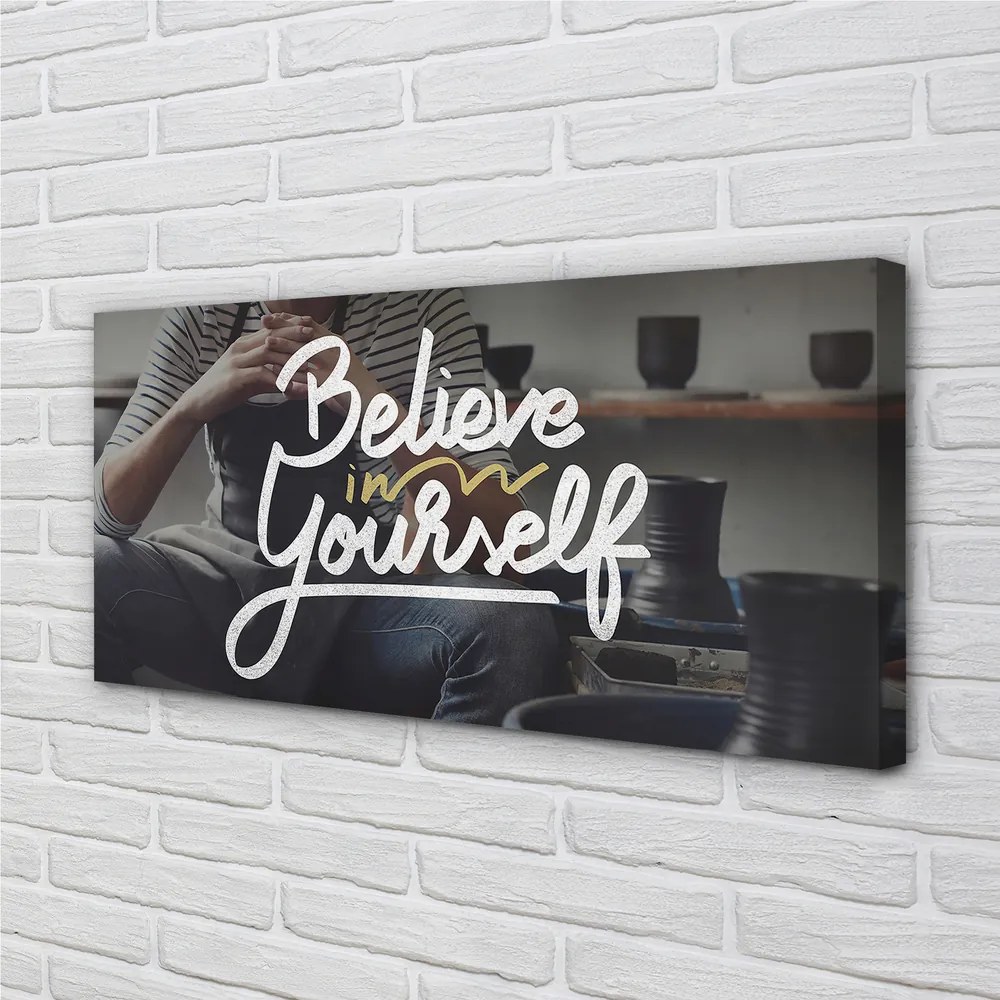 Fotoobraz na płótnie Człowiek i Motywujące Hasło