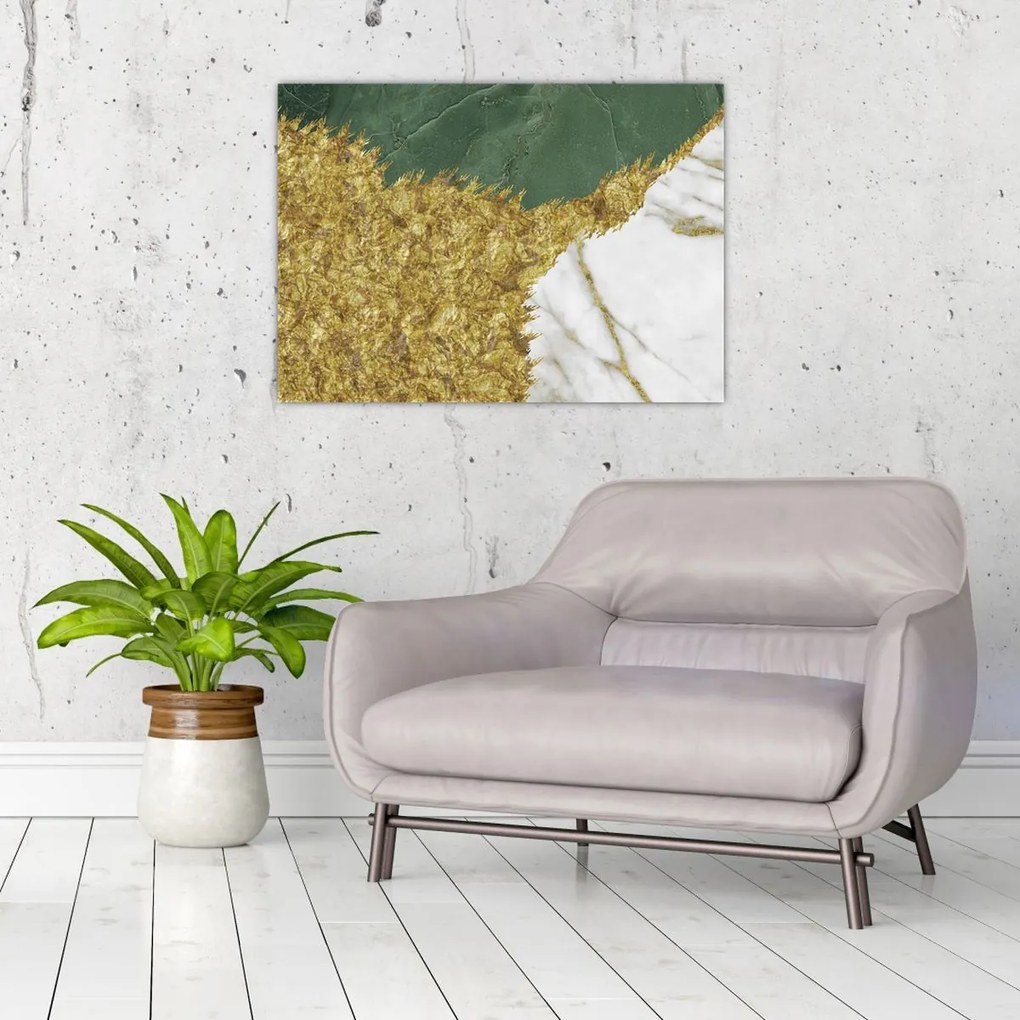 Obraz na szkle - Zielony marmur N⁰2 (70x50 cm)