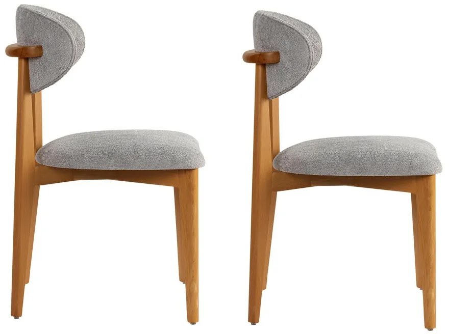 Zestaw krzeseł do jadalni Lionte Grey and Dark Oak, 2 szt.