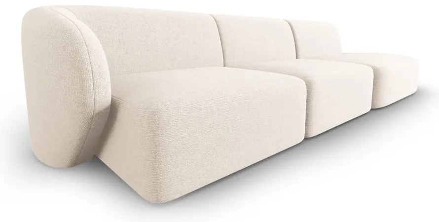 Beżowa sofa z tkaniny szenilowej lewostronna 311 cm Paolo – Milo Casa