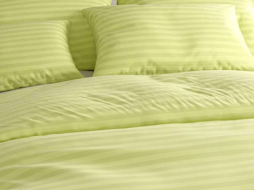 PrzytulneMieszkanie.pl PrzytulneMieszkanie.pl Pościel z mikrofibry hotelowa JASMINE pistacjowa - pasek 2 cm Rozmiar pościeli: 70 x 90 cm | 140 x 200 cm