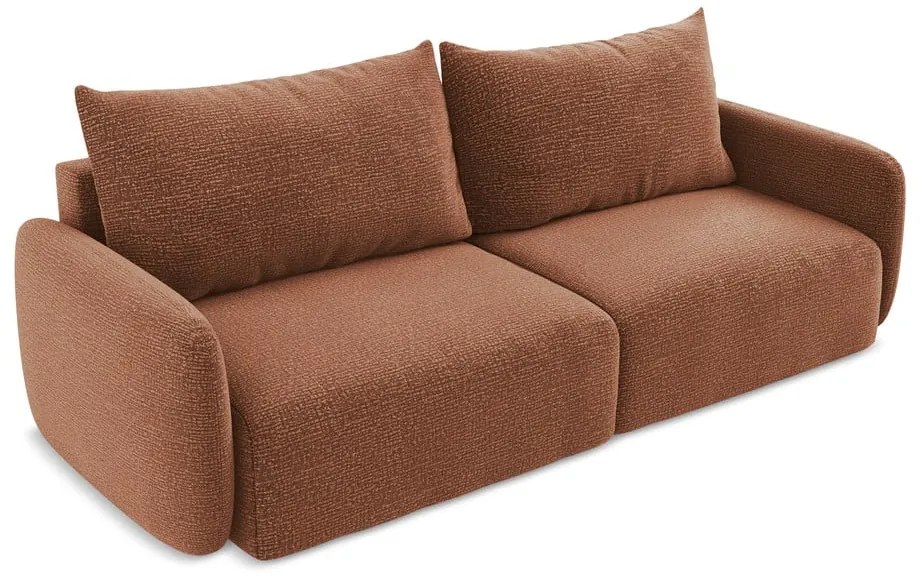 Ceglasta rozkładana/ze schowkiem sofa 238 cm Kalena – Makamii
