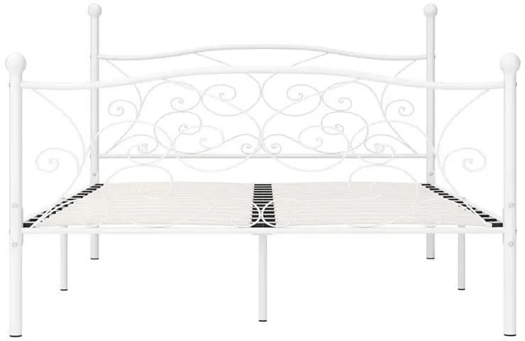 Białe rustykalne łóżko małżeńskie 160x200 cm R0-S95