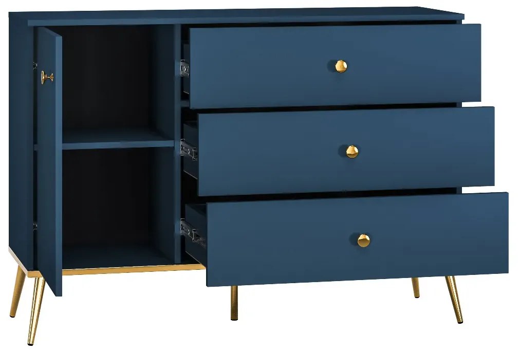 Komoda BLU 120 1D3S granatowa ML MEBLE