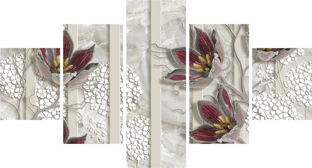 Obraz - Kwiaty dekoracyjne (125x70 cm)