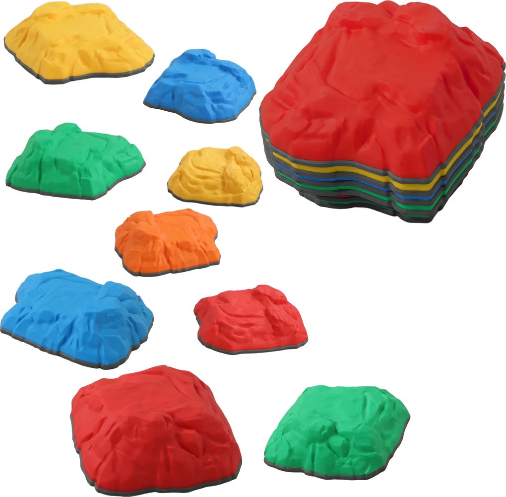 AIYAPLAY 9 Kamieni równoważnych antypoślizgowych do użytku wewnętrznego i zewnętrznego, wspierających koordynację, dla dzieci 3-8 lat, Wielokolorowy