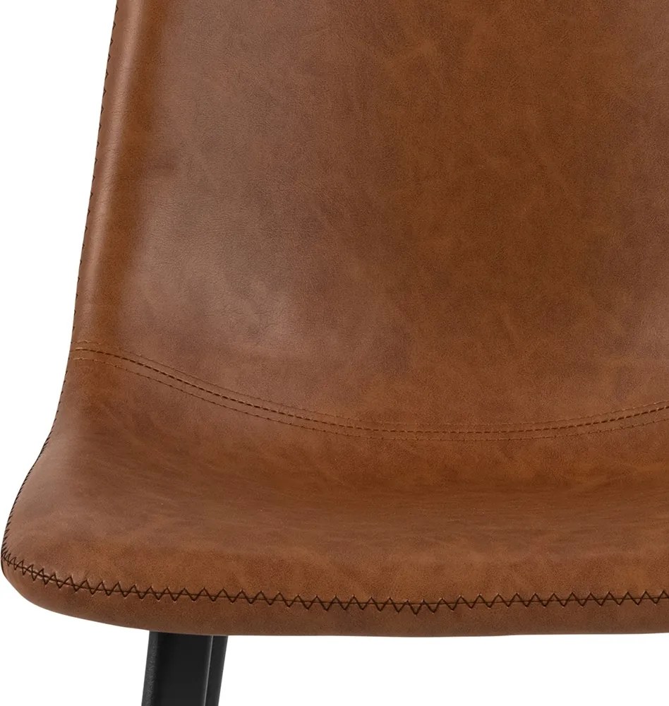 Stołek barowy z ekoskóry Oregon Low PU brandy