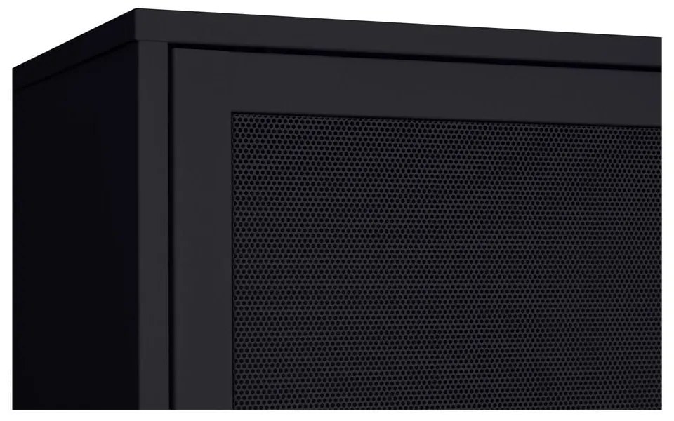 Czarna metalowa szafka z drzwiami przesuwnymi 90x180x40 cm Veep – Unique Furniture