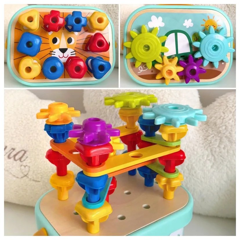 Woopie green konstrukcyjny box motoryczny montessori 12w1 fsc