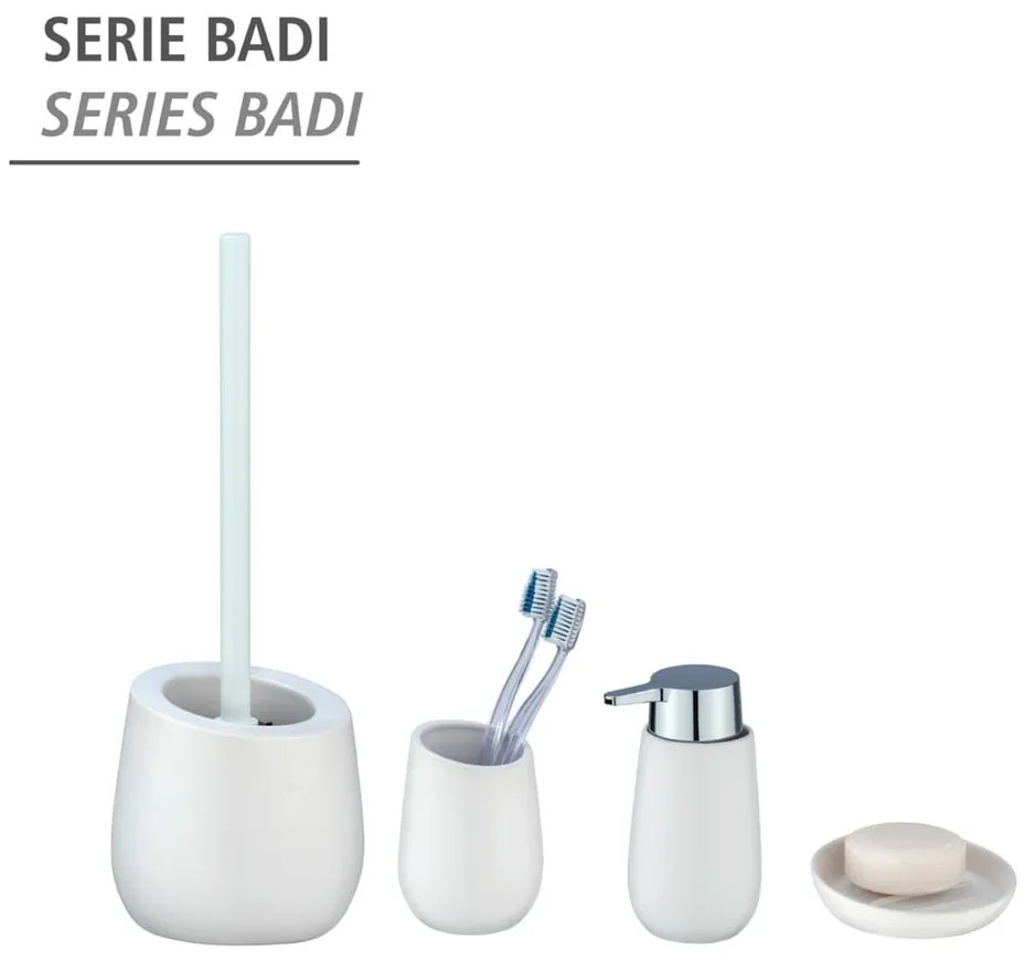 Biała ceramiczna szczotka do WC Wenko Badi