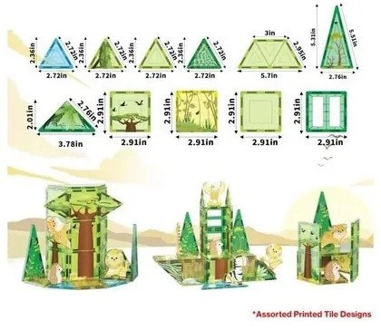 PicassoTiles magnetyczny zestaw konstrukcyjnySafari Set z 8 zwierzętami