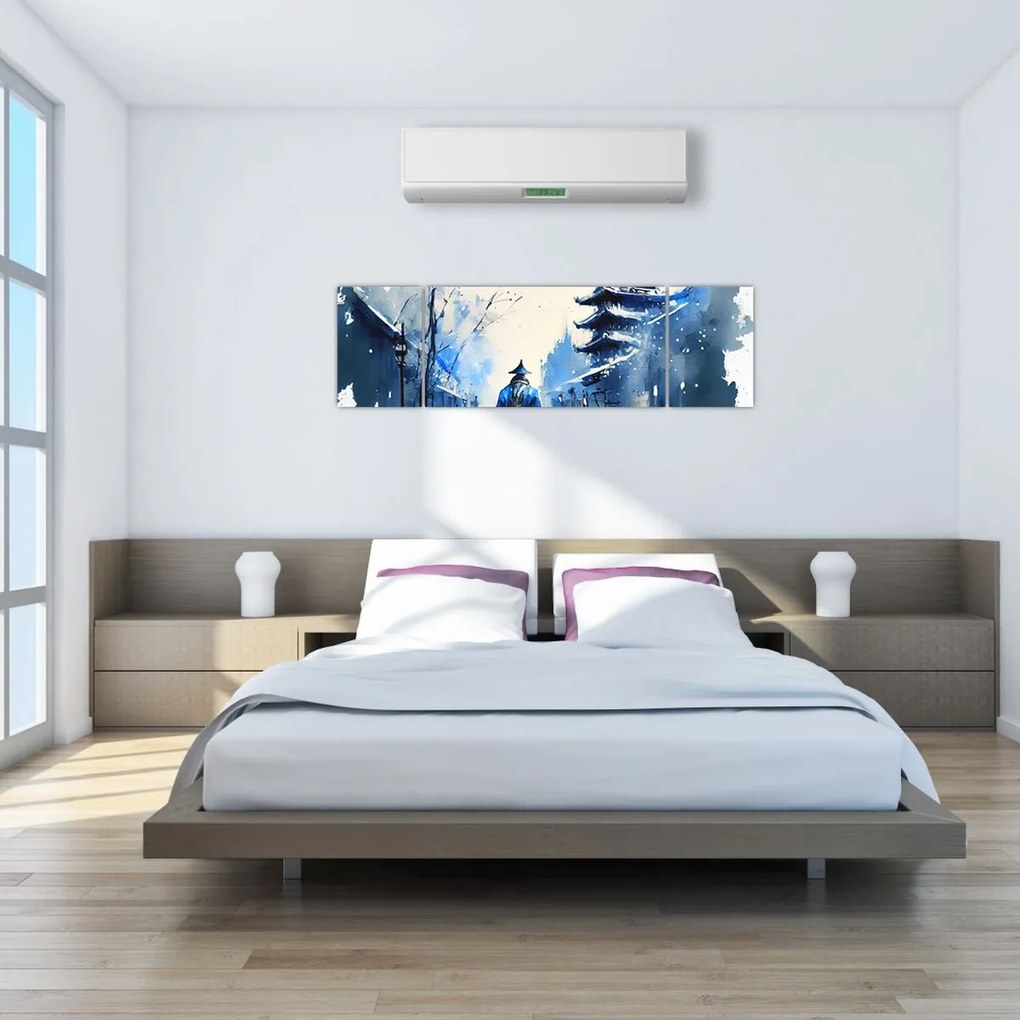 Obraz - Samuraj, akwarela (170x50 cm)