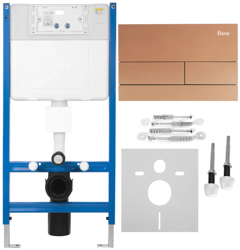 Stelaż zestaw podtynkowy K011A-Q do mis WC z przyciskiem T Miedź Szczotkowana
