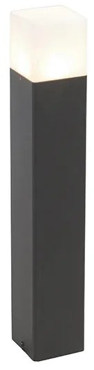 Zewnetrzna Stojąca lampa zewnętrzna czarna z opalem białym kloszem 50 cm - Denmark Nowoczesny Oswietlenie zewnetrzne