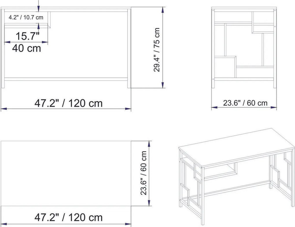 Biurko Victory Gold and White