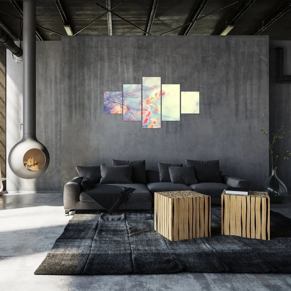 Obraz - Listki w lodzie (125x70 cm)