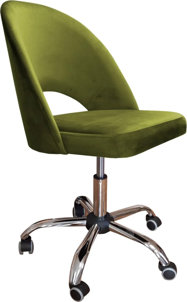 Fotel obrotowy POLO tkanina Welur krzesło biurowe ergonomiczne do biurka : Kolor Stelaża - Chrom, Kolor tkaniny - VELVET - BL75, Typ siedziska - Siedzisko obrotowe 360°, Typ tkaniny - Velvet
