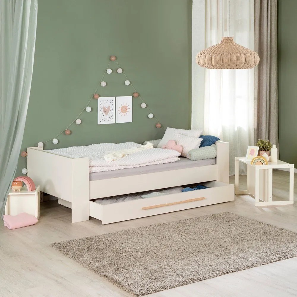 Beżowe łóżko dziecięce ze schowkiem bez stelaża 90x200 cm Kids – Roba