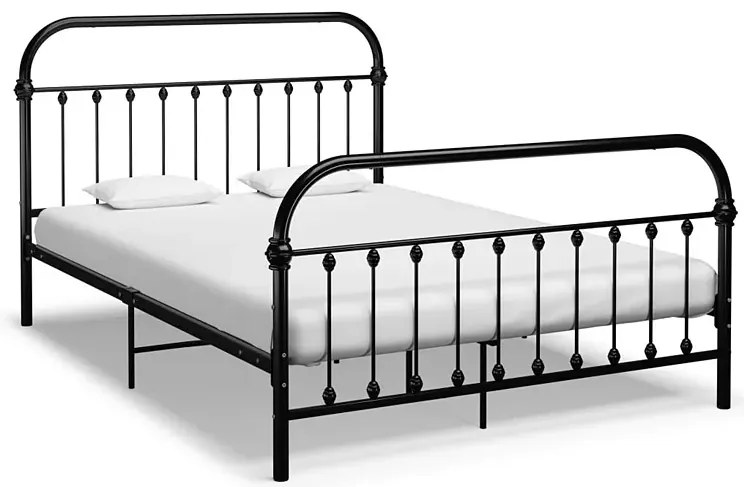 Czarne metalowe łóżko w stylu loft 140x200 cm EtiosaF7-W97