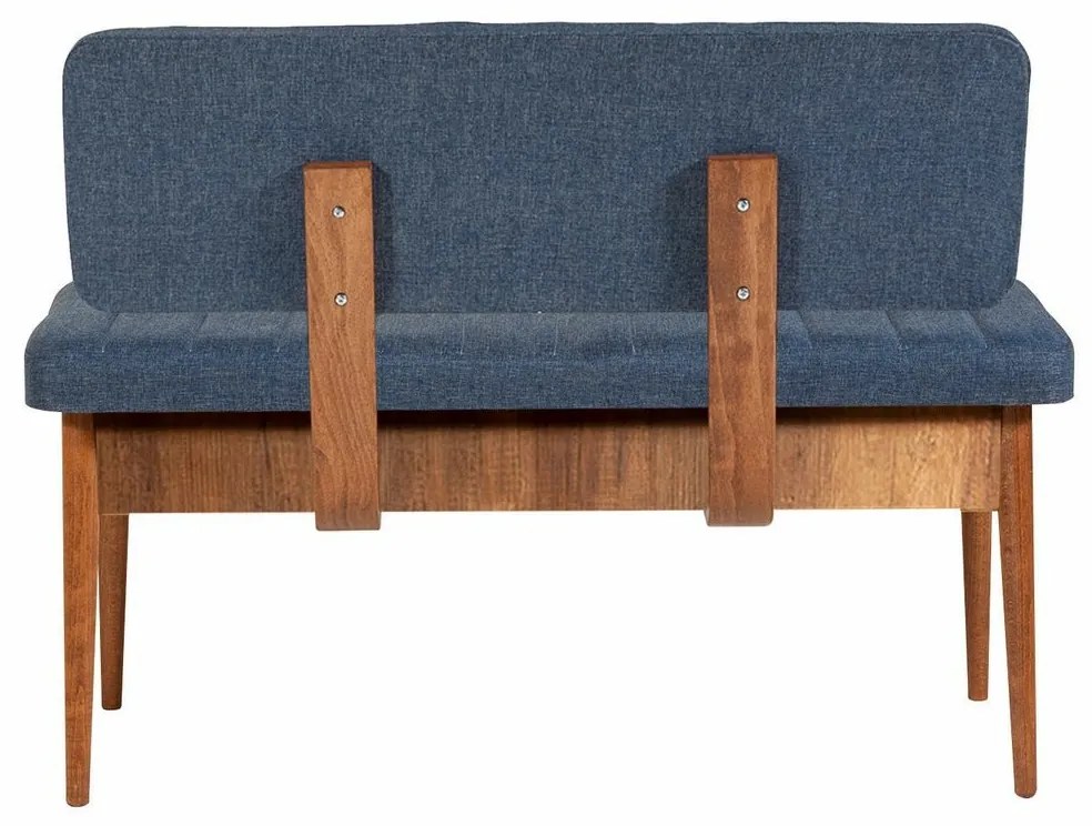 Ławka Vina Dark Blue and Walnut