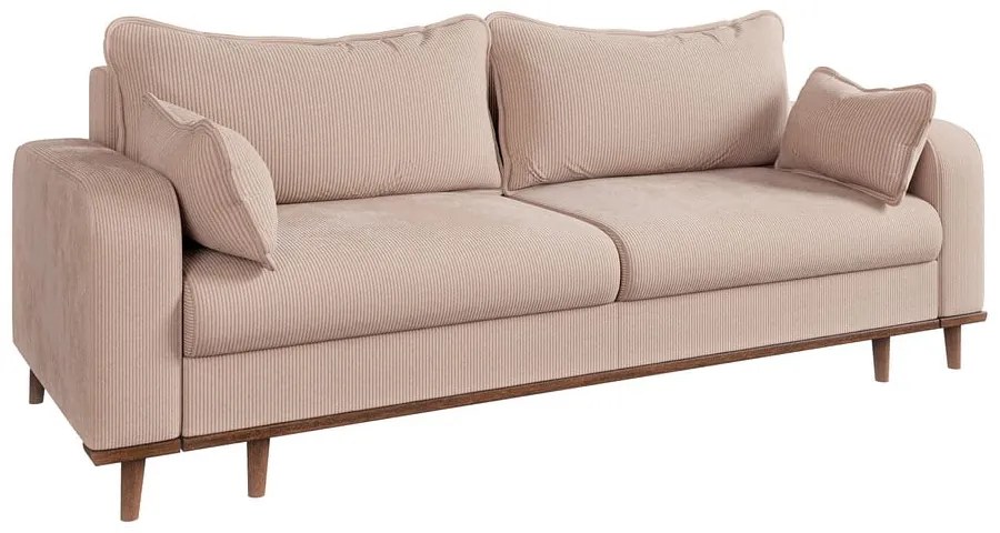 Beżowa sztruksowa sofa 220 cm Beata – Ropez