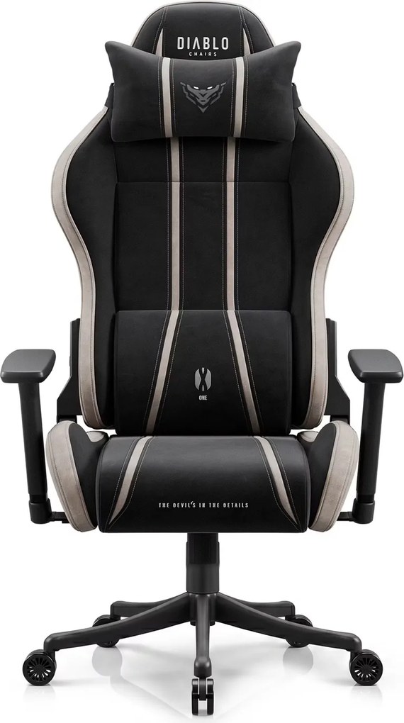 Fotel gamingowy młodzieżowy Diablo X-One Small Size materiałowy, Camel Black