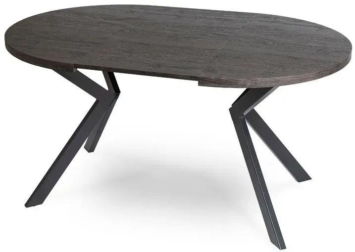 Okrągły czarny rozkładany stół w stylu loft E8-P61