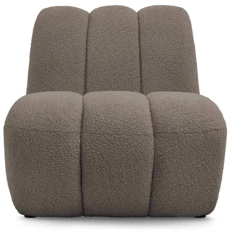 Szarobrązowy fotel z materiału bouclé Janissaire – Bobochic Paris