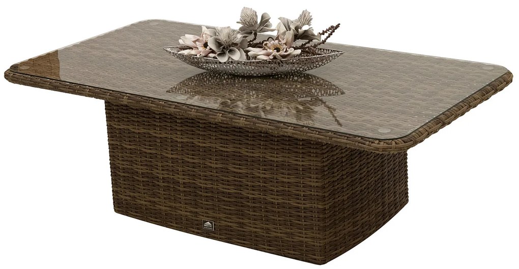 Rattanowy zestaw do jadalni modułowy BORNEO LUXURY dla 9 osób (brązowy)
