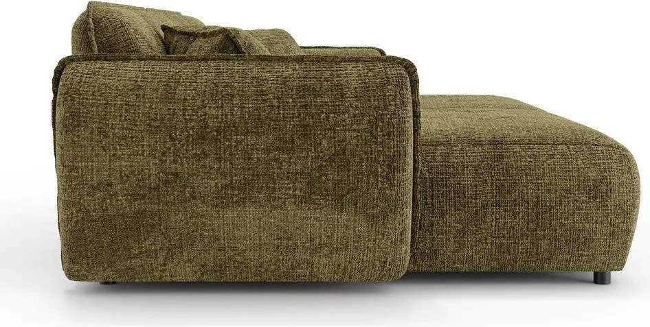 Zielona sofa z tkaniny szenilowej z szezlongiem 252 cm Nelia Big – Ropez