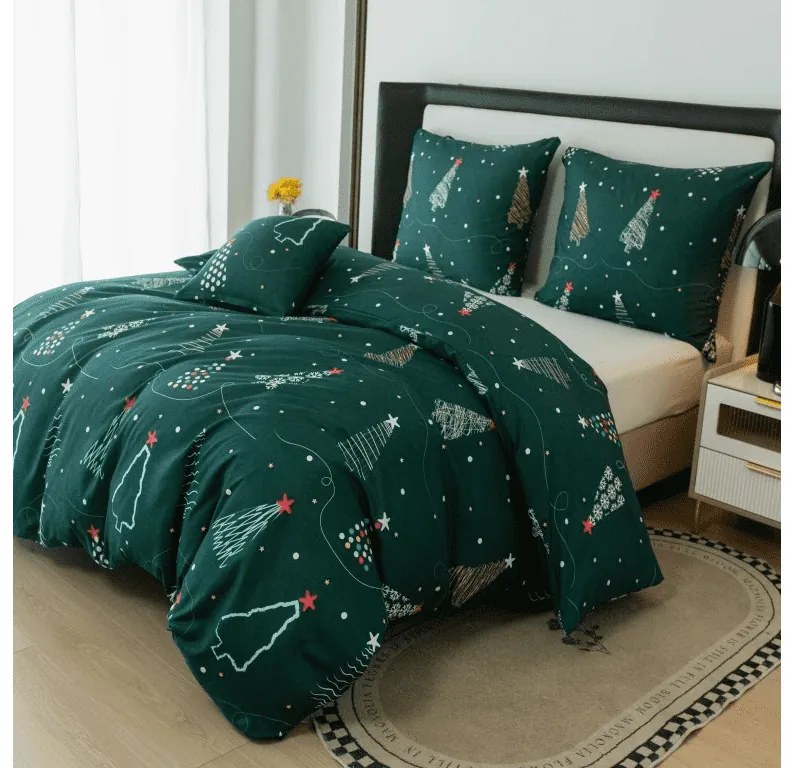 PrzytulneMieszkanie.pl PrzytulneMieszkanie.pl Pościel z mikrofibry CHRISTMAS DRIFT zielone Rozmiar pościeli: 70 x 90 cm | 140 x 200 cm